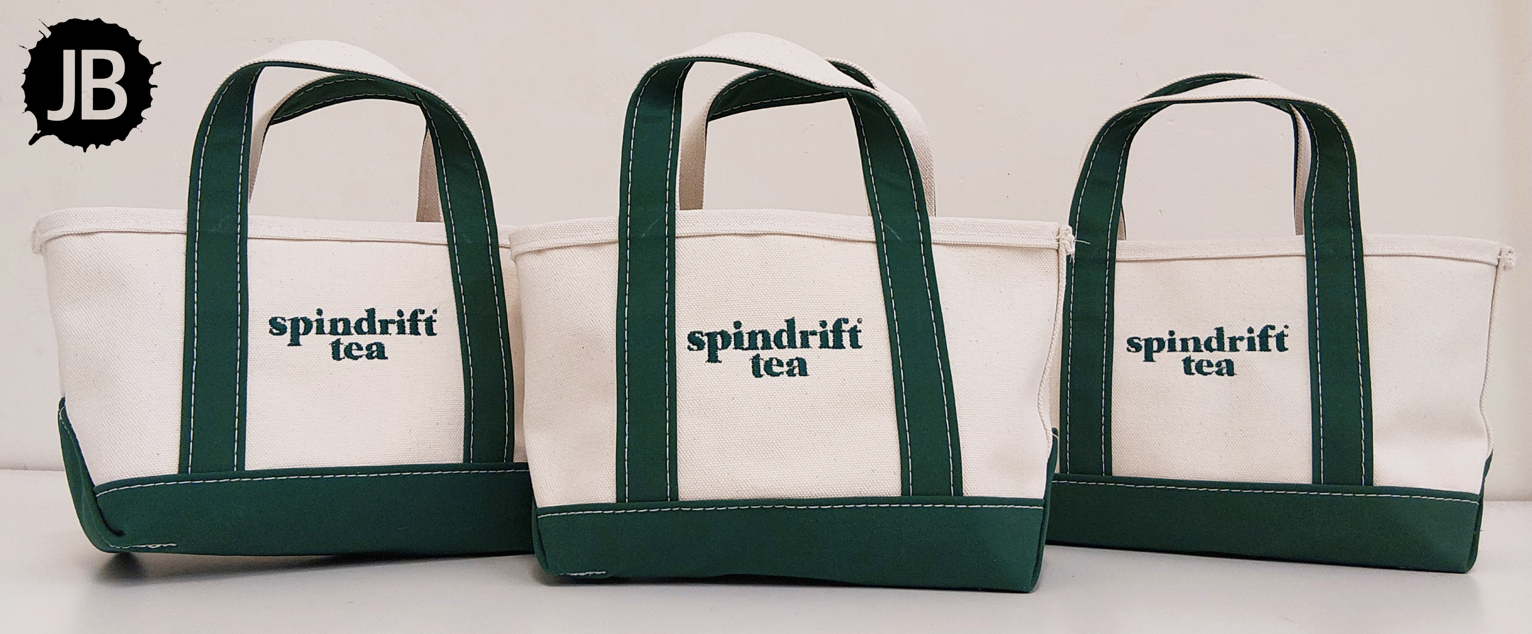 3 Custom Embroidered LL Bean Boat Totes by JB Screen Printing and Embroidery in New York City