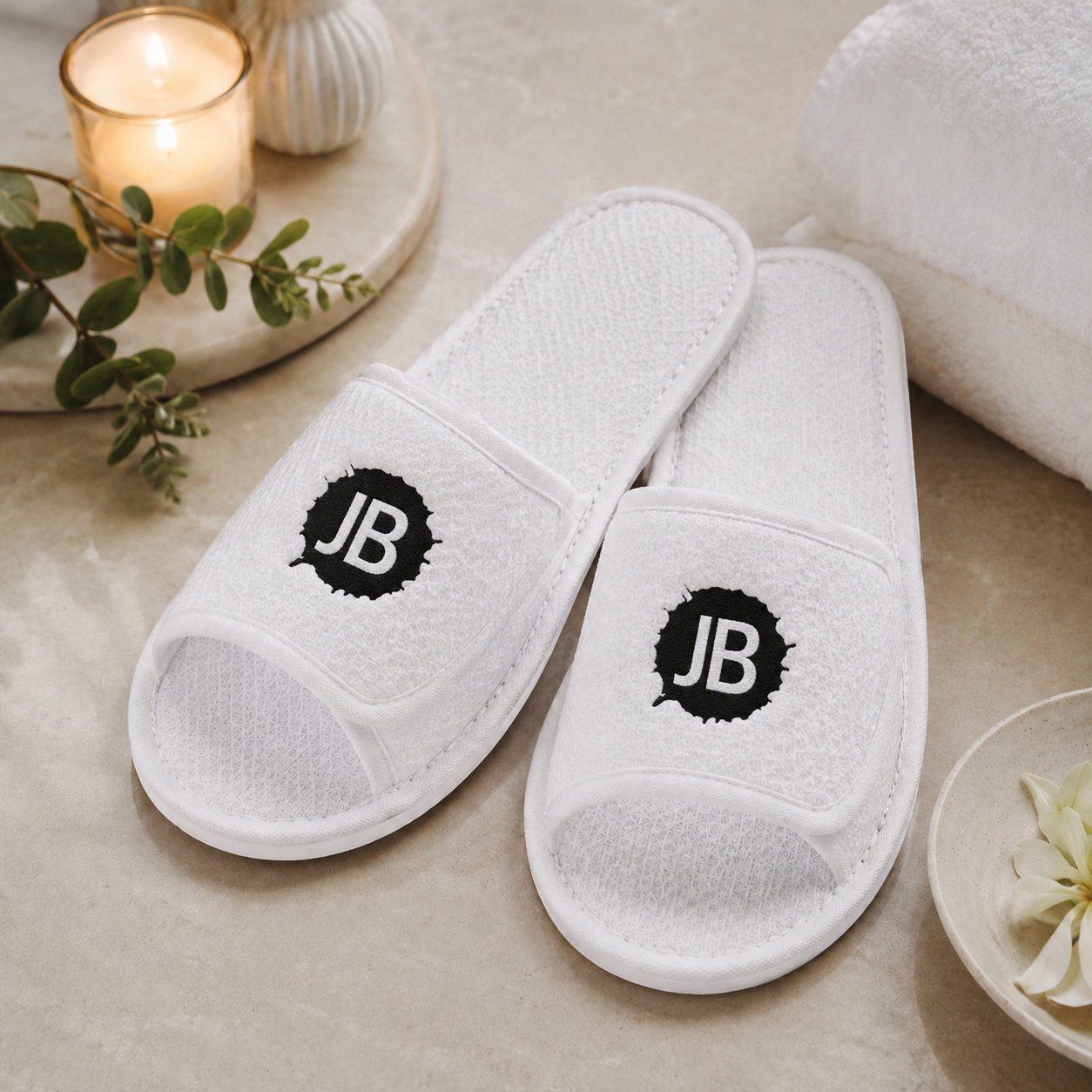 Slipper embroidery and customer-supplied blank slippers