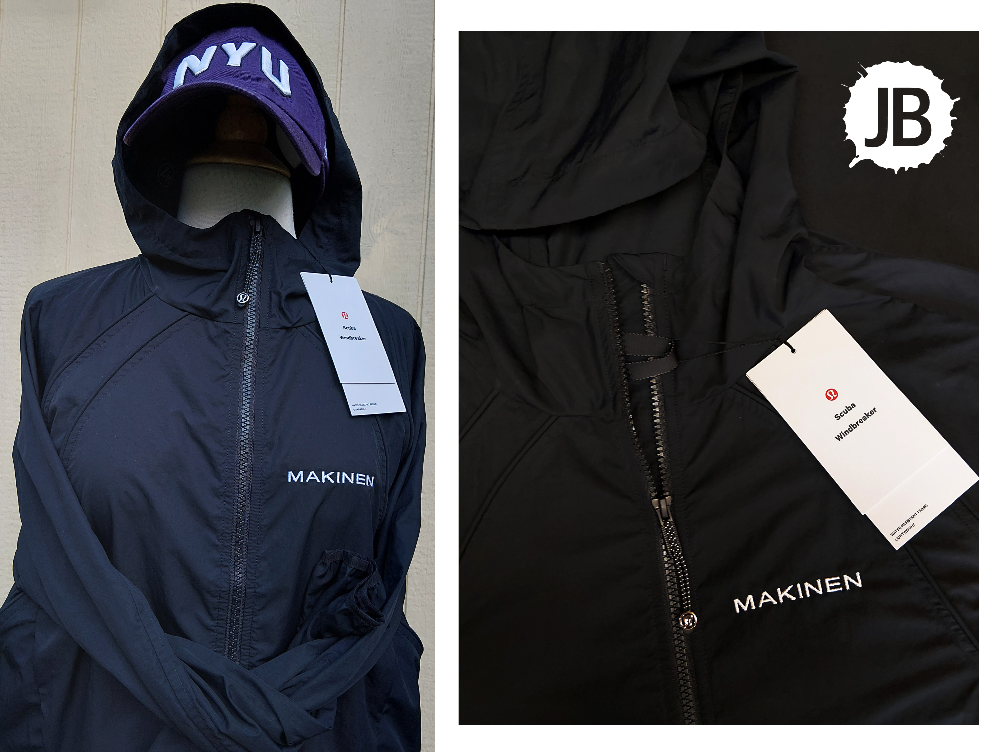 Lululemon Scuba Full-Zip Windbreaker embroidery review by JB Screen Printing and Embroidery