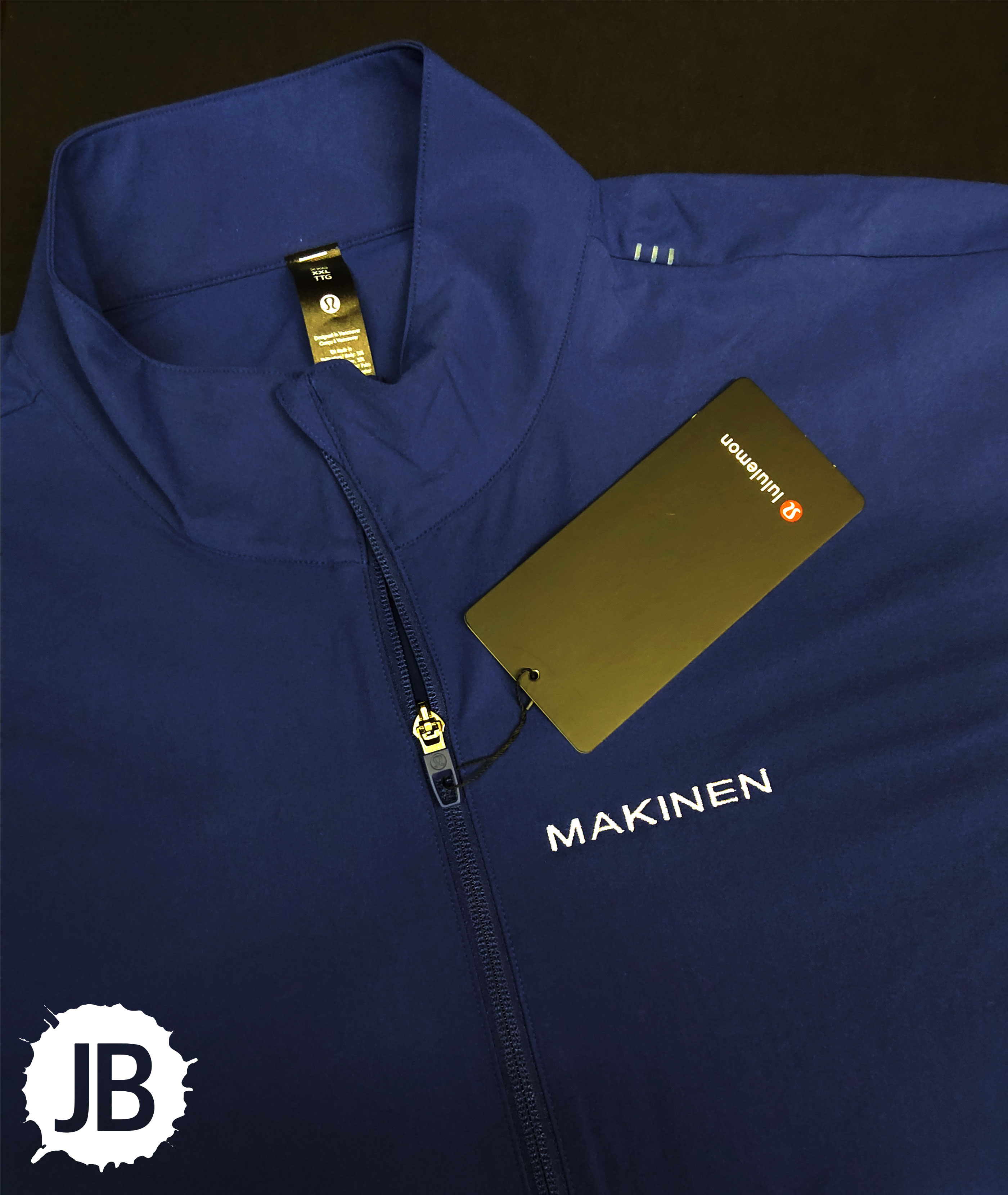 Lululemon Zeroed In Track Jacket embroidery review by JB Screen Printing and Embroidery
