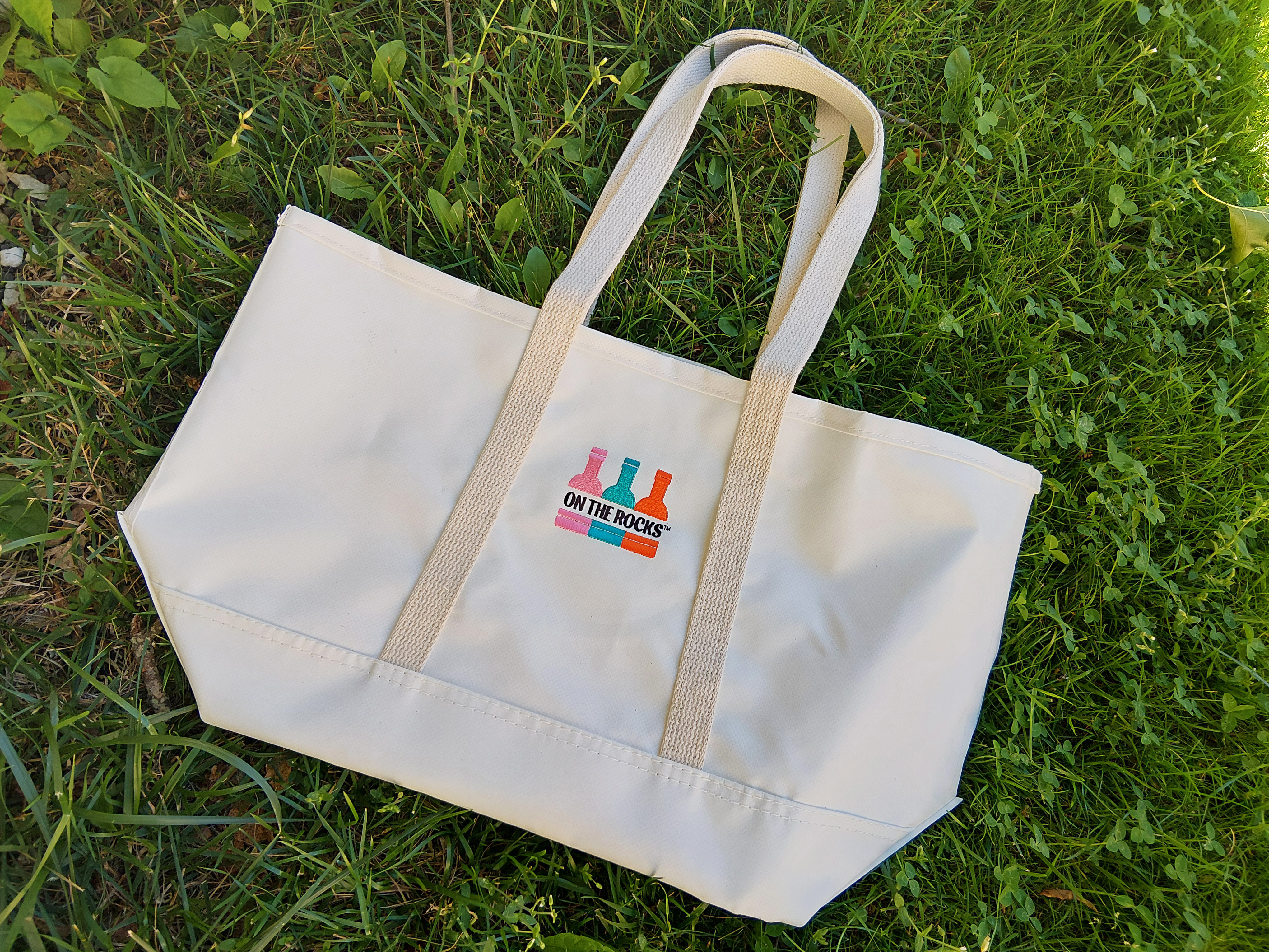 Mark and Graham Steele waterproof tote bag prepared for embroidery review