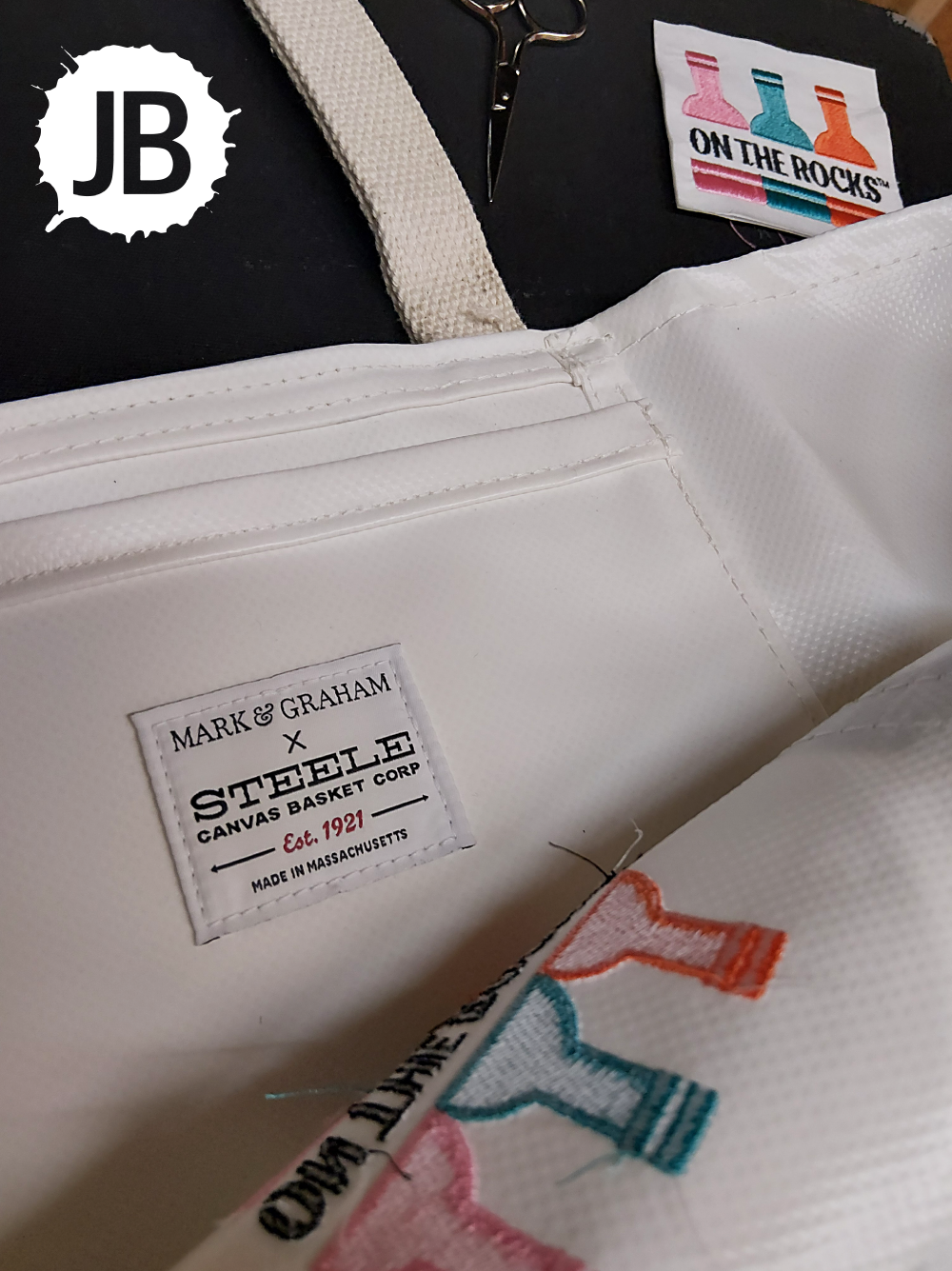 Mark and Graham Steele waterproof tote bag prepared for embroidery review